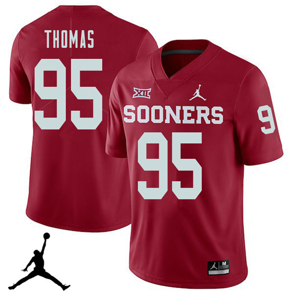 Jordan Brand Men #95 Isaiah Thomas Oklahoma Sooners 2018 College Football Jerseys Sale-Crimson